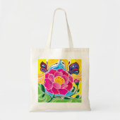 Pioenroos en Vlinders Tote Bag (Voorkant)