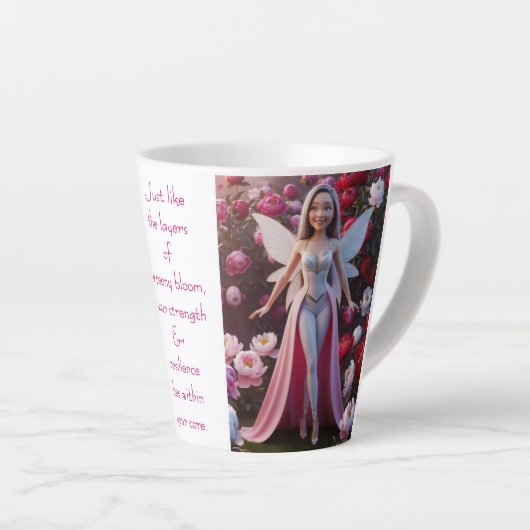 Pioenroos Fee Latte Mok (Rechterhoek)