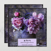 *~* pioenroos Floral AR23 QR RSVP BRUILOFT Kaart (Voorkant / Achterkant)