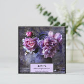 *~* pioenroos Floral AR23 QR RSVP BRUILOFT Kaart (Staand voorkant)