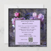 *~* pioenroos Floral AR23 QR RSVP BRUILOFT Kaart (Achterkant)