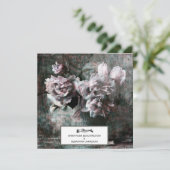 *~* pioenroos Flower Art AR23 QR RSVP BRUILOFT Kaart (Staand voorkant)