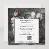*~* pioenroos Flower Art AR23 QR RSVP BRUILOFT Kaart (Achterkant)
