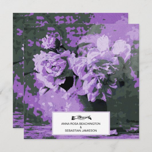 *~* pioenroos Flower Art QR RSVP AR23 BRUILOFT Kaart (Voorkant / Achterkant)