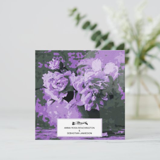 *~*  pioenroos Flower Art QR RSVP AR23 BRUILOFT Kaart (Staand voorkant)