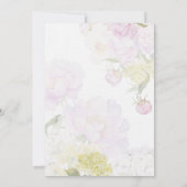 Pioenroos Hydrangea Pastel Waterverf Baby Shower Kaart (Achterkant)