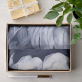 Pioenroos in blauwe decoupage tissuepapier (Geschenk)