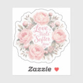 Pioenroos : Liefde voelt hier zachter Sticker (Vel)