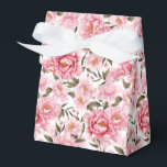 Pioenroos Print Feestbehandeldoos Bedankdoosjes<br><div class="desc">De feestelijk gunstendoos is afgebeeld met een prachtige roze pioenroos bloemenprint. 
Pas dit item aan of koop het zoals het is.
Tip: Voeg gewoon je lekkere traktaties toe en wat feestelijk lint.



Gelicenseerde afbeelding</div>