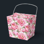 Pioenroos Print Feestbehandeldoos Bedankdoosjes<br><div class="desc">De feestelijkkingsdoos is afgebeeld met een prachtige roze pioenroos bloemenprint. 
Pas dit item aan of koop het zoals het is.
Tip: Voeg gewoon uw lekkere traktaties toe en een beetje feestelijk lint.



Gelicentieerde afbeelding</div>