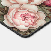  pioenroos roze & groen  bloempatroon bureaumat (Hoek)