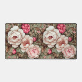  pioenroos roze & groen  bloempatroon bureaumat (Voorkant)