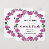 Pioenroos. Save The Date (Voorkant / Achterkant)