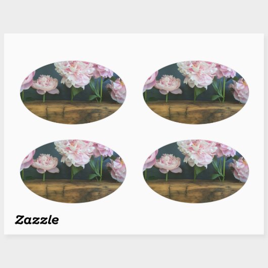 Pioenroos sticker (Vel)