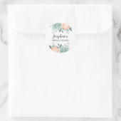 Pioenroos & Succulenten Waterverf Vrijgezellenfees Ronde Sticker (Tas)