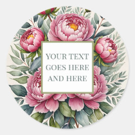 Pioenroze bloemenblaadjes creëer eigen sticker