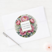 Pioenroze bloemenblaadjes creëer eigen sticker (Envelop)