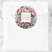 Pioenroze bloemenblaadjes creëer eigen sticker (Tas)