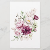 Pioenroze bloemenspel over onder flyer (Achterkant)