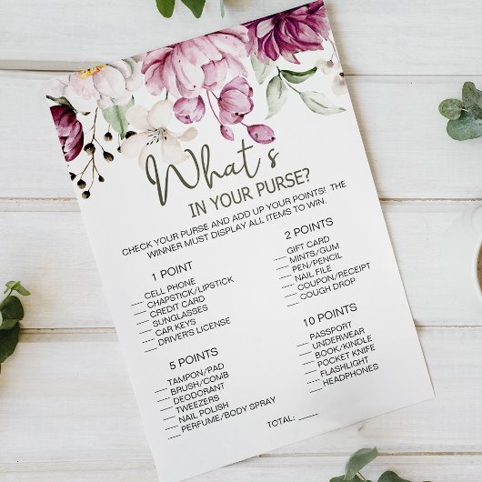 Pioenroze bloemenspel Whats in je tas Flyer