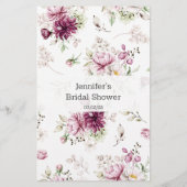 Pioenroze bloemspel zou de bruidegom zeggen flyer (Achterkant)