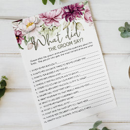 Pioenroze bloemspel zou de bruidegom zeggen flyer