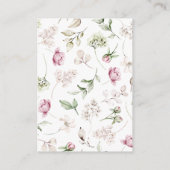 Pioenroze bordeaux bloemenbruiloft informatiekaartje (Achterkant)