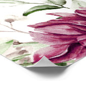 Pioenroze bordeaux bloemenbruiloft liefde is zoet poster (Hoek)