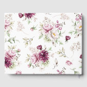 Pioenroze bordeaux bloemenelegante bruiloft gastenboek (Achterkant)