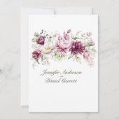 Pioenroze Bourgondië Bloemen Verlovingsfeest Kaart (Achterkant)
