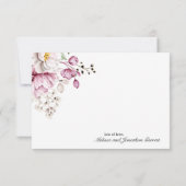 Pioenroze Bourgondië bloemig elegant Bedankkaart (Achterkant)