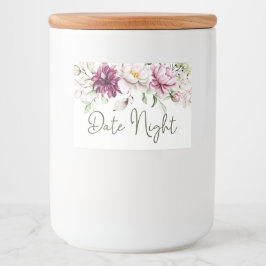 Pioenroze Bourgondië Floral Date Night Jar Voedselcontainer Etiket