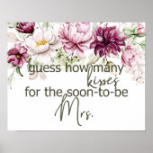 Pioenroze Bourgondië raden hoeveel kussen spel Poster (Voorkant)