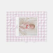 Pioenroze Gingham Geruite Foto Fleece Deken (Voorkant (Horizontaal))