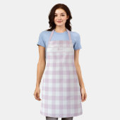 Pioenroze Gingham Geruite Schort (Gedragen)