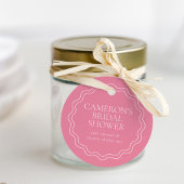 Pioenroze | Golflijn Schaalrand Bruidsdouche Bedankjes Labels