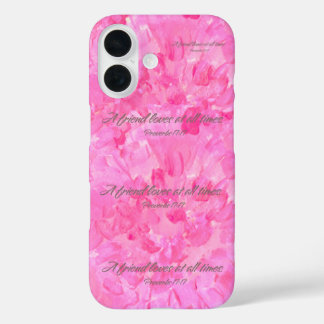 Pioenroze iPhone Hoesje-Een Vriend Liefheeft Altij 16 Hoesje