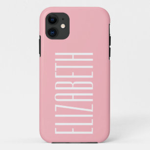 Pioenroze Stevige Kleur Minimalistische naam Case-Mate iPhone Case
