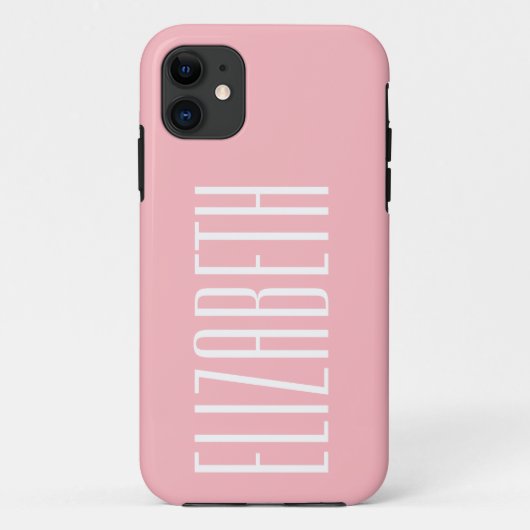 Pioenroze Stevige Kleur | Minimalistische naam Case-Mate iPhone Case (Achterkant)