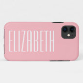 Pioenroze Stevige Kleur | Minimalistische naam Case-Mate iPhone Case (Achterkant (horizontaal))