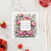 pioenroze waterverf bloemen maak je eigen servet (Insitu)