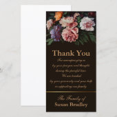 Pioenrozen 1 rouwkaart bedankje bijpassende stempe bedankkaart (Voorkant / Achterkant)