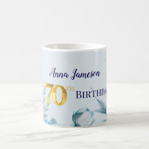 Pioenrozen 70ste verjaardag Uitnodiging Koffiemok