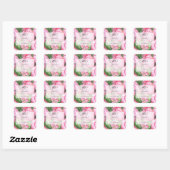 Pioenrozen 90ste Verjaardagsfeest  Vierkante Sticker (Vel)