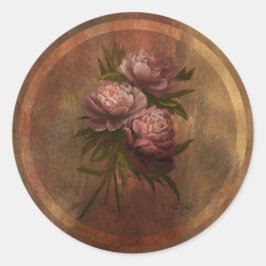 Pioenrozen | Beschikbaar in 2 formaten Ronde Sticker