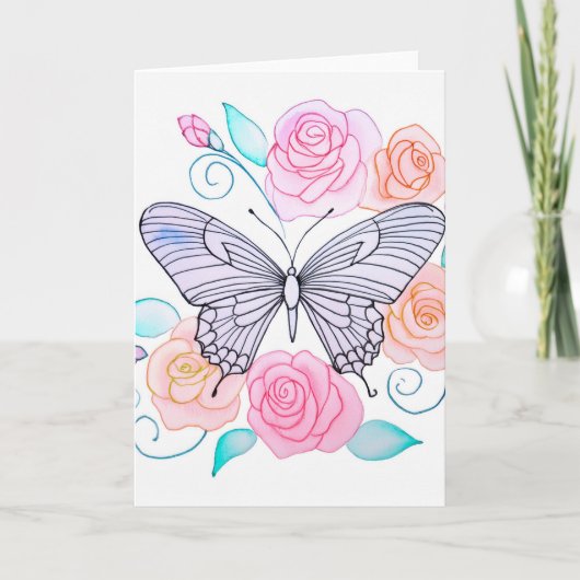 Pioenrozen Bloemen Aankondiging (Voorkant)