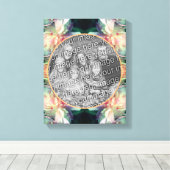 Pioenrozen Bloemen Frame Maak Je Eigen Foto Canvas Afdruk (Insitu (Houten vloer))