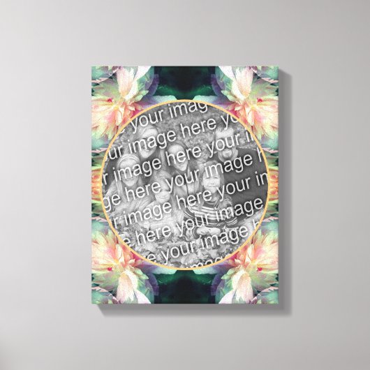 Pioenrozen Bloemen Frame Maak Je Eigen Foto Canvas Afdruk (Voorkant)