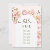 Pioenrozen bloemenbruiloft zitplaatsen kaart tafel (Voorkant)