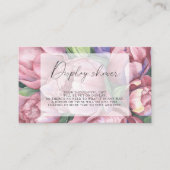 pioenrozen bloemig - Display shower Informatiekaartje (Voorkant)